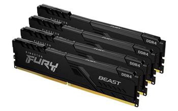 KINGSTON 16GB 2666MHz DDR4 CL16 DIMM (Kit of 4) FURY Beast Black