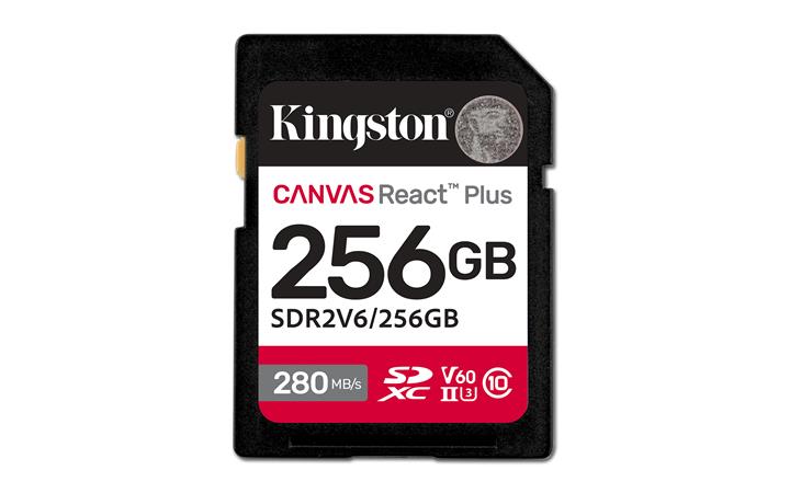 KINGSTON 256GB Canvas React Plus SDXC UHS-II 280R/100W U3 V60 for Full HD/4K