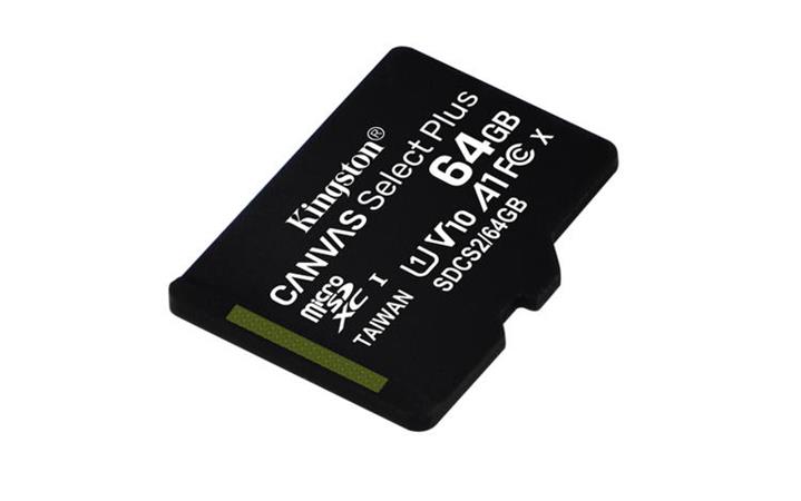 KINGSTON 64 microSDXC 100MB/s Read, UHS-I Speed Class, U1, V10, A1 (64GB) - bez adaptéru