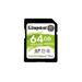 KINGSTON 64GB SDXC CANVAS Plus Class10 UHS-I 100MB/s Read Flash Card Gen3