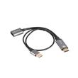 Lanberg HDMI(M)->DISPLAYPORT(F) ADAPTER 4K ON CABLE 20CM SILVER