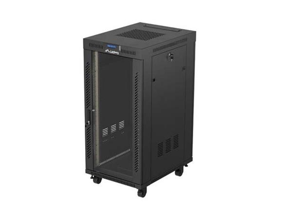 LANBERG INSTALAČNÍ RACK 19" 24U 600X800 ČERNÉ SKLENĚNÉ DVEŘE LCD (FLAT PACK) V2