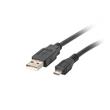 LANBERG Micro USB (M) na USB-A (M) 2.0 kabel 1m, černý