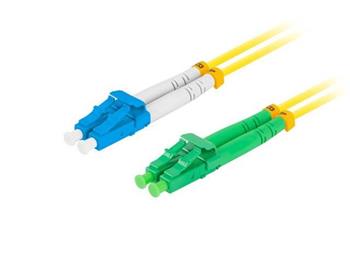 LANBERG optický patch cord SM LC/APC-LC/UPC duplex 2m LSZH G657A1 průměr 3mm, barva žlutá