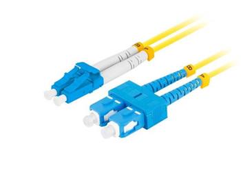 LANBERG optický patch cord SM SC/UPC-LC/UPC duplex 2m LSZH G657A1 průměr 3mm, barva žlutá