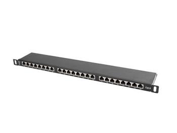 LANBERG PATCH PANEL 24 PORTŮ 0,5U 19" CAT.6 FTP STÍNĚNÝ ČERNÝ