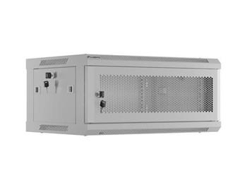 LANBERG RACKOVÁ SKŘÍŇ 19" NÁSTĚNNÁ 4U/600X450 S PERFOROVANÝMI DVEŘMI ŠEDÁ (PLOCHÉ BALENÍ)