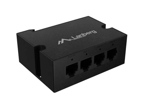 LANBERG SWITCH DIN-FE4-AT-30W 1XIN 3X OUT 100MB POE EXTENDER FAST ETHERNET DIN RAIL AT 30W
