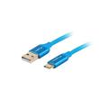 LANBERG USB-C (M) na USB-A (M) 2.0 kabel 0,5m, modrý