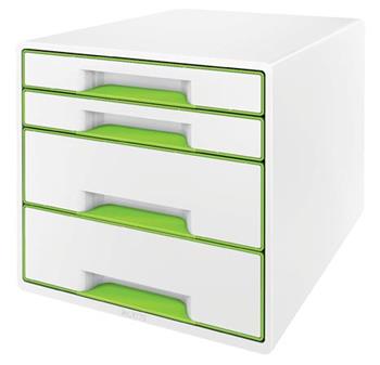 LEITZ Zásuvkový box WOW CUBE, 4 zásuvky, bílá/zelená
