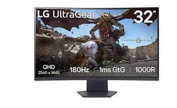 LG 32GS60QC-B gaming curved 32" VA 2560x1440/300cd/1ms/3000:1/180Hz/2xHDMI/DP/HDR10/FreeSync/sRGB/Flicker Safe/Tilt/VESA