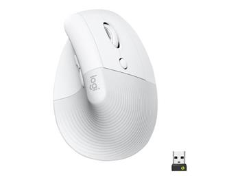 Logitech Lift Vertical Ergonomic Mouse - špinavě bílá, 400-4000dpi, 6 tlačítek, bluetooth, logitech bolt