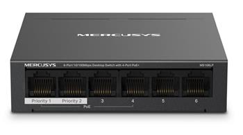 MERCUSYS MS106LP - 6portový stolní switch 10/100 Mb/s se 4 porty PoE+