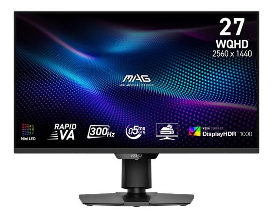 MSI Gaming monitor MAG 274QPF X30MV,27" Rapid VA Mini-LED/2560x1440(WQHD)/300Hz/0,5ms/2xHDMI/DP/Výšk. nastavitelný/Pivot