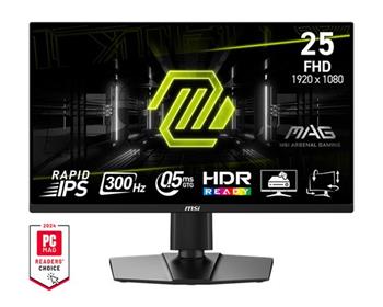 MSI MAG 255PXF 24,5" Rapid IPS/FHD/300Hz/0,5ms/2xHDMI/DP/Výškově nastavitelný/Pi