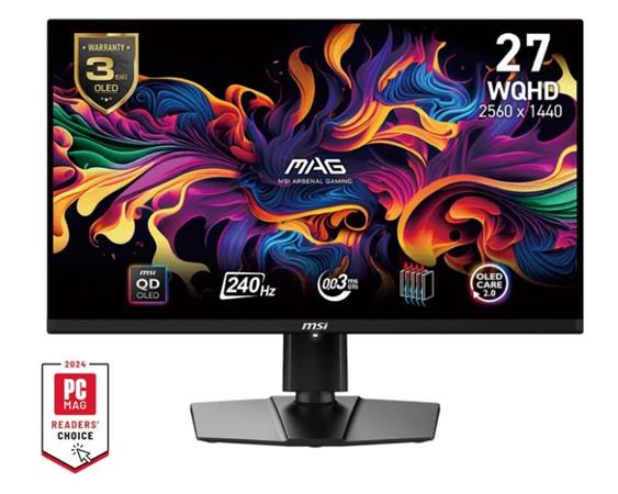 MSI MAG 271QPX QD-OLED E2,26,5" QD-OLED/2560x1440 (WQHD)/ 240Hz/0,03ms/2x HDMI/D