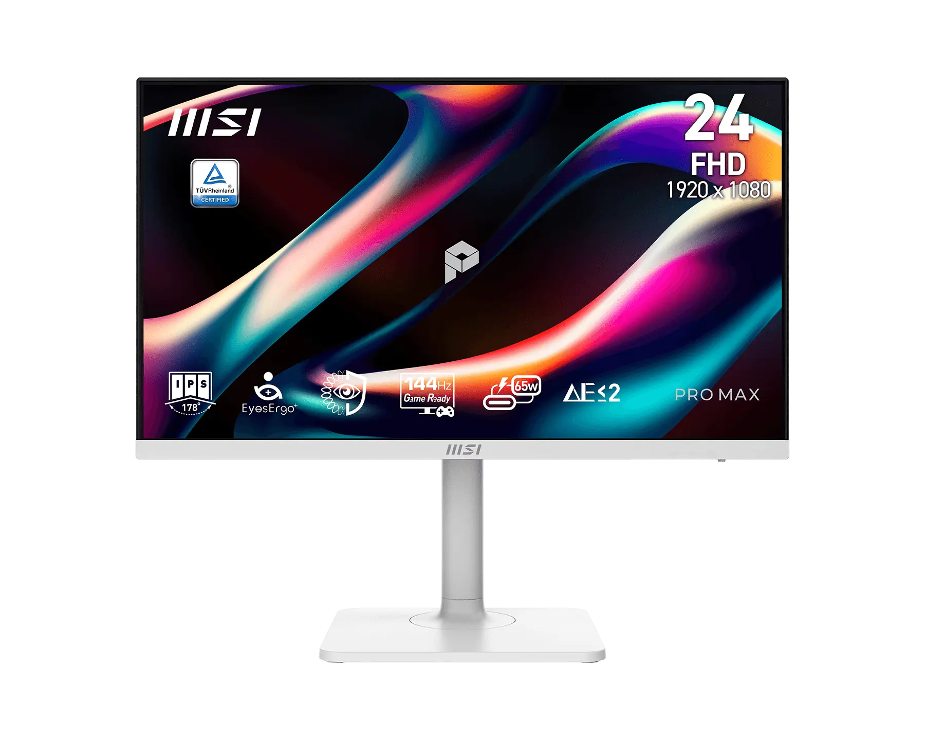 MSI monitor PRO MAX 241PHW E14 23,8" IPS/FHD/144Hz/1ms/HDMI/DP/USB-A,B,C/Výšk.nast./Pivot/bílá