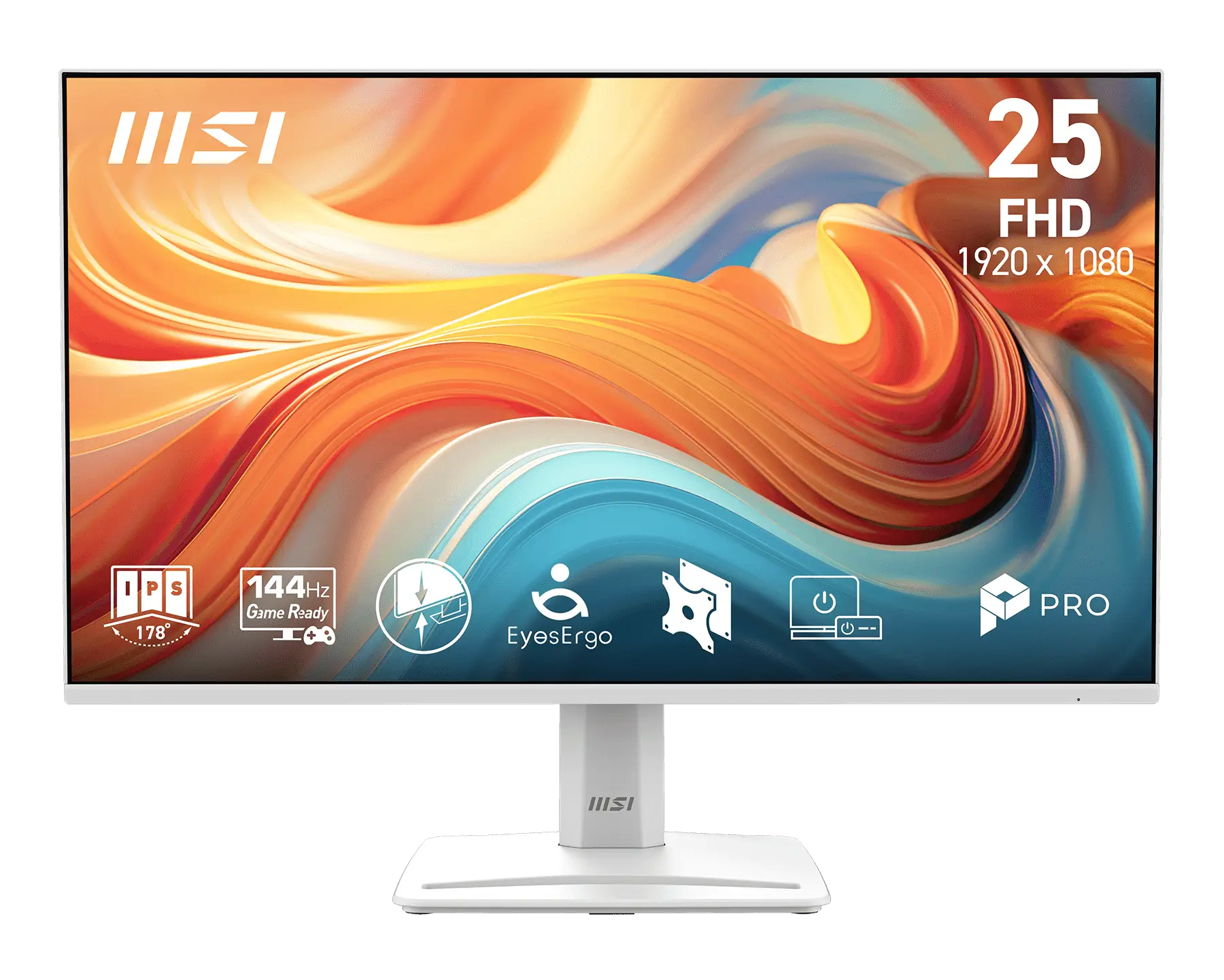 MSI monitor PRO MP251W E14A 24,5" IPS/FHD/144Hz/1ms/HDMI/DP/VGA/bílá