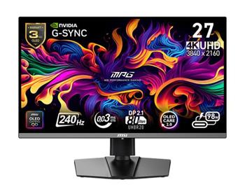 MSI MPG 272URX QD-OLED,26,5" QD-OLED/4K 3840x2160/ 240Hz/0,03ms/2x HDMI/DP/USB-A