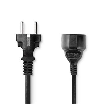 Nedis CEGL10200BK50 - Napájecí kabel | Typ F Zástrčka – Typ F Zásuvka | Přímý | Přímý | 5 m | Černá