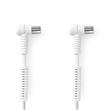 Nedis CSGB40120WT15 - Koaxiální Kabel 120 dB | 75 Ohm | 4x Stíněný | úhlový | Zástrčka - Zásuvka | 1,5 m | Bílá