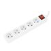 OMEGA Prodlužovací zásuvková lišta s 5 zásuvkami WITH BASIC SURGE PROTECTION 5,0M 16A 5 SOCKET TYPE E FRENCH WHITE