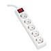 OMEGA Prodlužovací zásuvková lišta s 5 zásuvkami WITH BASIC SURGE PROTECTION 5,0M 16A 5 SOCKET TYPE F SCHUKO GERMAN WHIT