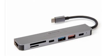 PLATINET USB-C 3.2 GEN2 10GB/S HUB 7IN1 HDMI 4K USB-A 3.2 USB-A 2.0 USB-C PD 100W USB-C 2.0 SD MicroSD ALU