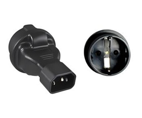 Premium Cord Adaptér IEC C14 male na SCHUKO CEE 7/3 female, napětí 230V, max.proud 10A