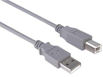 PremiumCord Kabel USB 2.0, A-B, 5m, barva šedá