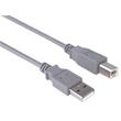 PremiumCord Kabel USB 2.0, A-B, 5m, barva šedá