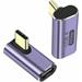 PremiumCord zahnutý 90° Adaptér USB-C Female - USB-C Male 40Gbps Aluminium