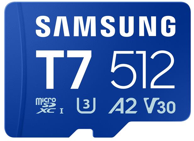 Samsung T7/Micro SDXC/512GB/UHS-I U3 / Class 10/Modrá + Adaptér