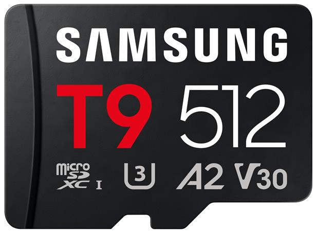 Samsung T9/Micro SDXC/512GB/UHS-I U3 / Class 10/+ Adaptér/Černá + Adaptér