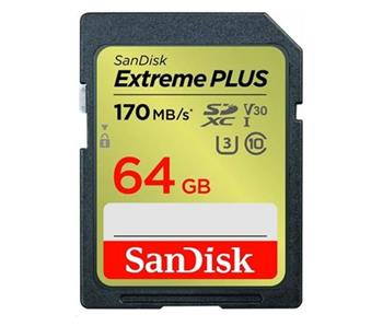 SanDisk Extreme PLUS SDXC 64GB 170MB/s V30 UHS-I