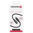 SWISSTEN DATOVÝ KABEL SOFT SILICONE USB-A / LIGHTNING 0,4 M ČERNÝ