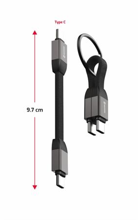 SWISSTEN MAGNETICKÝ KEYCHAIN KABEL USB-C / USB-C 9,7 CM