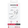 SWISSTEN NABÍJECÍ AUDIO ADAPTÉR TEXTILE LIGHTNING (samec) / 2x LIGHTNING (samice) 0,12 M BÍLÝ