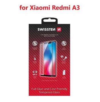 SWISSTEN SKLO FULL GLUE, COLOR FRAME, CASE FRIENDLY PRO XIAOMI REDMI A3 ČERNÉ