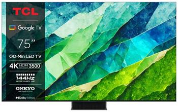 TCL 75C855 SMART TV 75" QLED/4K UHD/Mini LED/4xHDMI/144Hz/2xUSB/LAN/GoogleTV