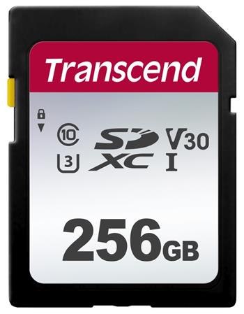 Transcend 256GB SDXC 300S (Class 10) UHS-I U3 V30 paměťová karta, 100 MB/s R, 40