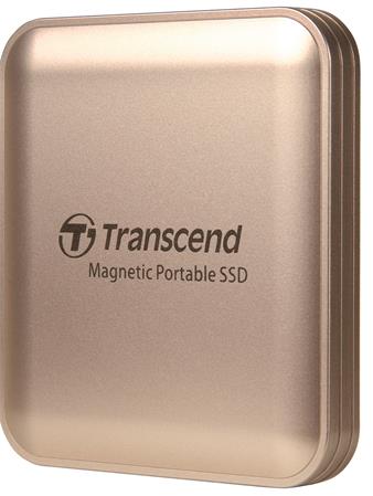 Transcend ESD420C 1TB, USB 20Gbps Type C, Externí odolný SSD disk (3D NAND flash), 2000MB/R, 2000MB/W, Magsafe, zlatý