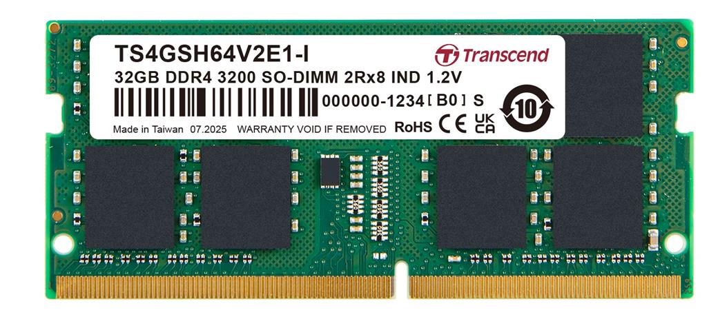 Transcend paměť 32GB Industrial DDR4 3200 SO-DIMM 2Rx8 IND 2Gx8 CL22 1.2V SEC-1z-M