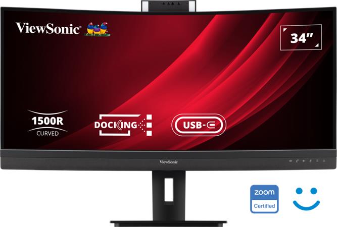 Viewsonic VG3457CV 34" zakřivený VA/3440x1440@100Hz/5ms/350cd/2xHDMI/DP/USB/USB-C/RJ45/Webcam/Repro/HAS/VESA