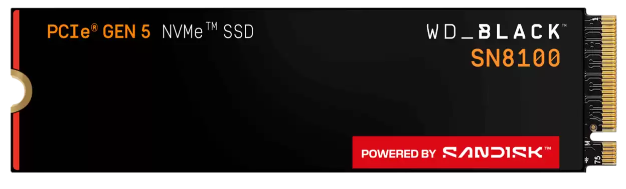 WD BLACK SSD NVMe M.2 8TB PCIe SN8100, PCIe Gen5, (R:14900, W:13200MB/s)
