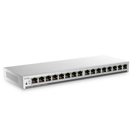 Zyxel GS1100-16EPS Slimline Unmanaged + PoE+ 135W 16 port Gigabit Unmanaged + Switch